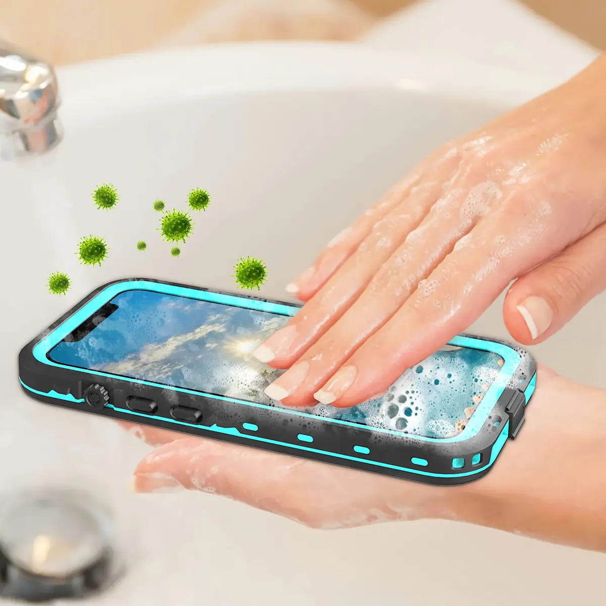 Transy Waterproof Phone Case for iPhone 13 | IP68 Shockproof Dust-Proof Full Body Cover - view 2