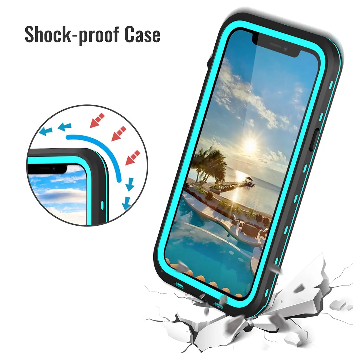Transy Waterproof Phone Case for iPhone 13 | IP68 Shockproof Dust-Proof Full Body Cover - view 3