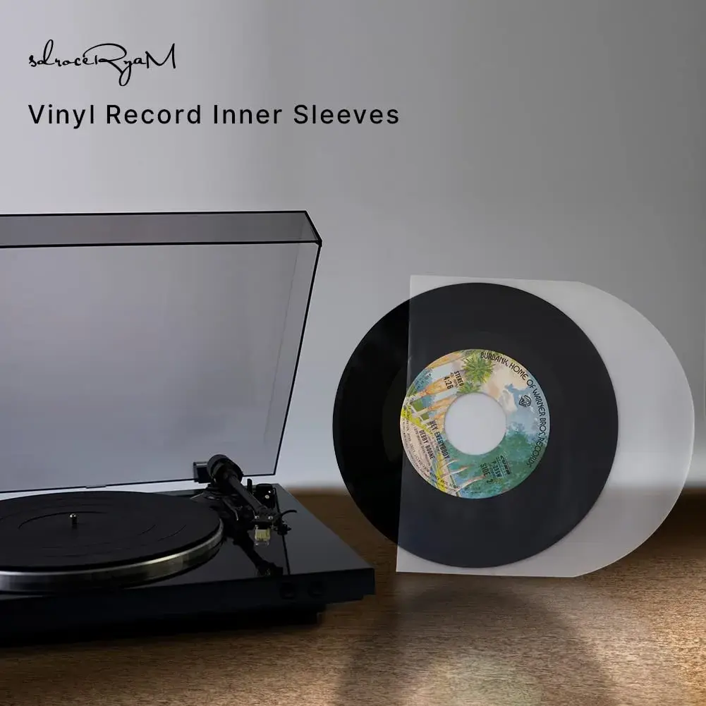 sdroceRyaM 7 Inches Vinyl Record Inner Sleeves 50PCS Anti-Static Plastic Round Bottom | EP Protective Sleeves for 45 RPM Vinyl Record - view 5