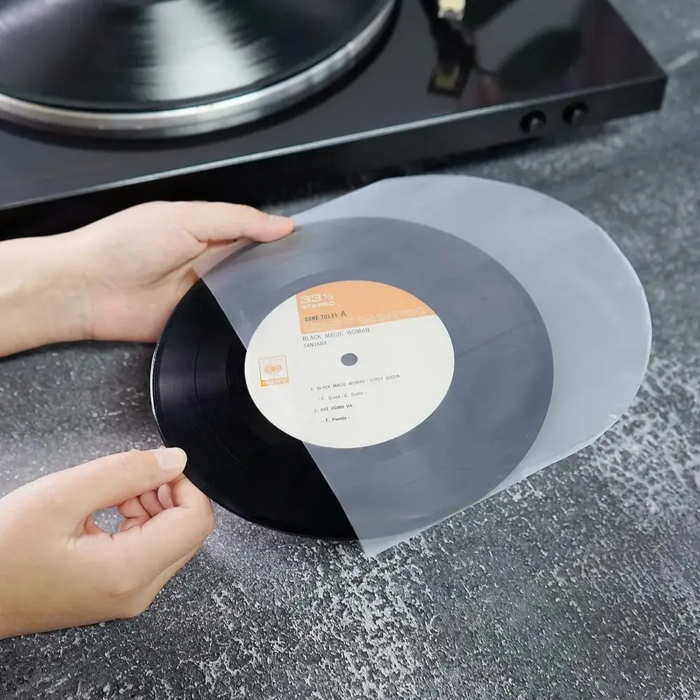 sdroceRyaM 7 Inches Vinyl Record Inner Sleeves 50PCS Anti-Static Plastic Round Bottom | EP Protective Sleeves for 45 RPM Vinyl Record - view 2