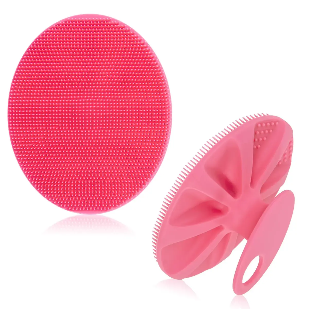 INNERNEED Silicone Body Cleansing Brush Exfoliating Scrubber, Pink+Dark Green, 12cm (4.7in) x 10cm (3.9in) x 5cm (2in) | Gentle Massage, Deep Clean, Hygienic Shower Scrub Brush Soft Bristles for All Skin Types, Easy to Hold - view 7