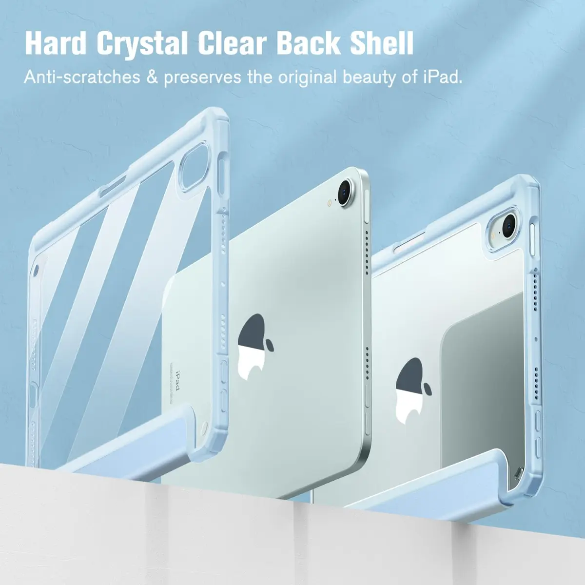 Fintie Clear Case for iPad mini 7th Gen (A17 Pro) / mini 6 8.3" | Slim Fit Shockproof TPU Bumper with Built-in Pencil Holder & Stand - view 5