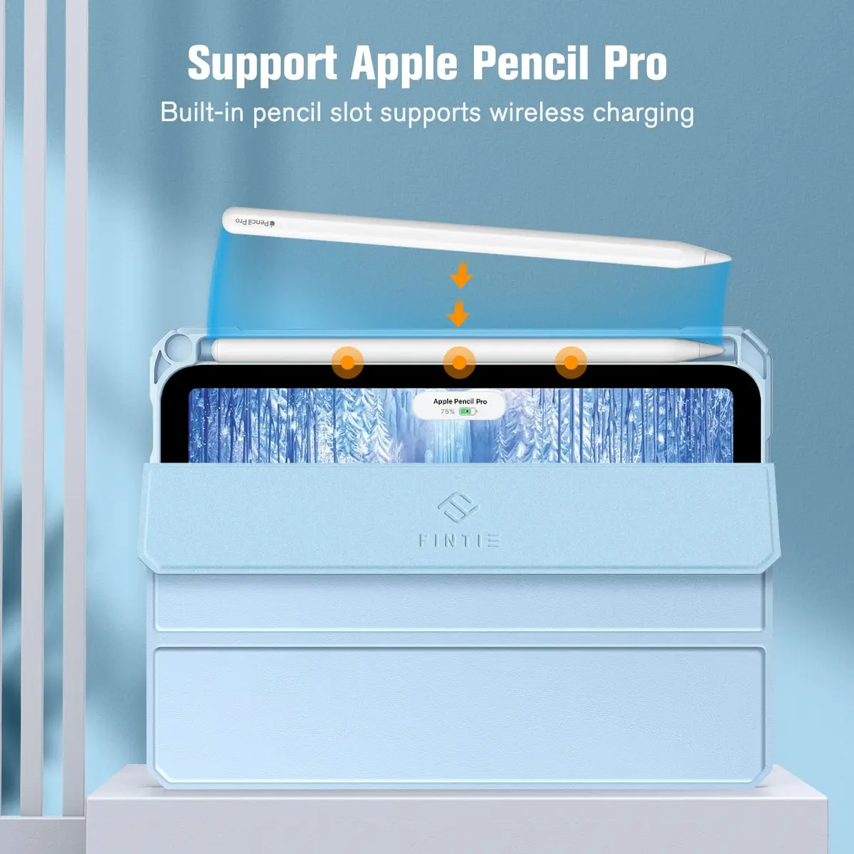 Fintie Clear Case for iPad mini 7th Gen (A17 Pro) / mini 6 8.3" | Slim Fit Shockproof TPU Bumper with Built-in Pencil Holder & Stand - view 6