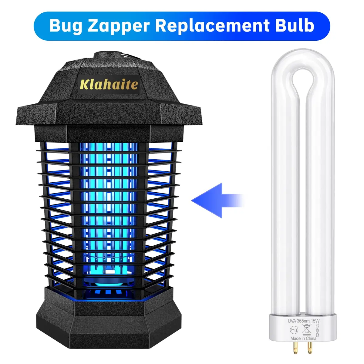 Klahaite Replacement Light Bulb Bug Zapper 15W | Easy to Install & Effective (70-120 chars) - view 3