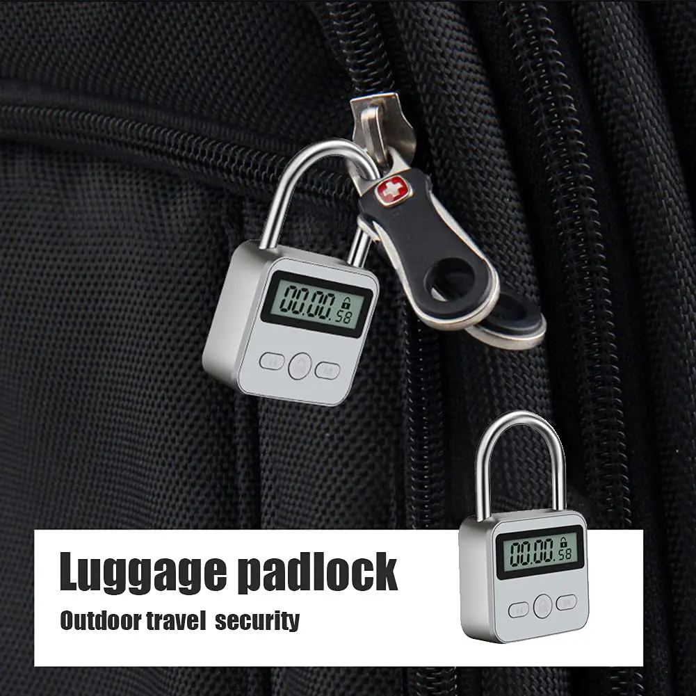 Tookie Metal Timer Lock with LCD Display, 99 Hours Max Timing, USB Rechargeable | Silver - view 2