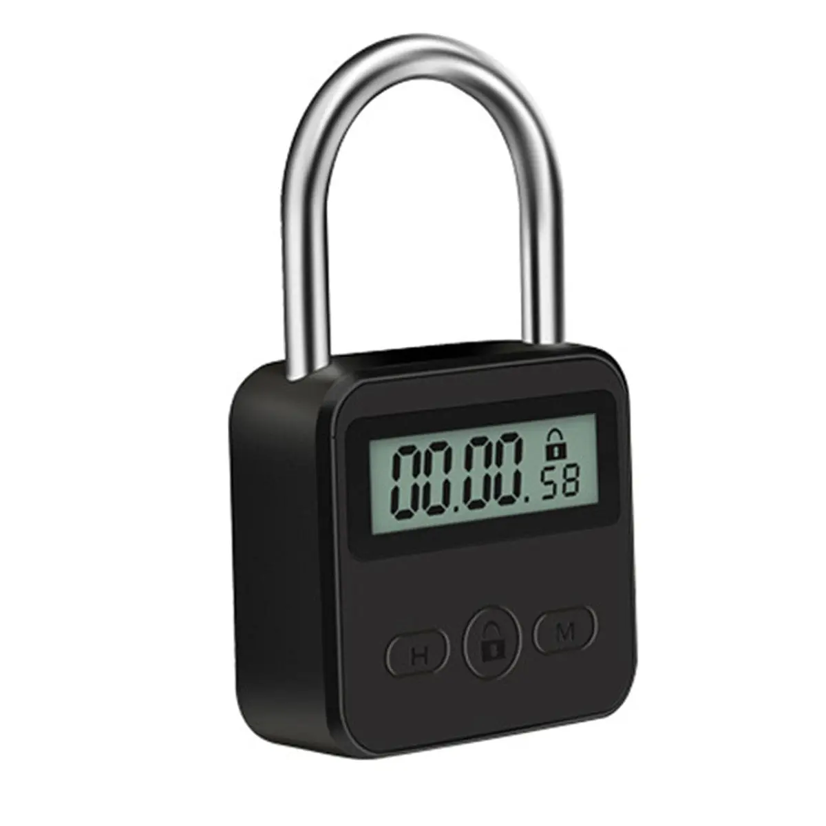 Tookie Metal Timer Lock with LCD Display, USB Rechargeable, 99 Hours Max Timing | Heavy Duty Electronic Time Out Padlock (Black) - main product image