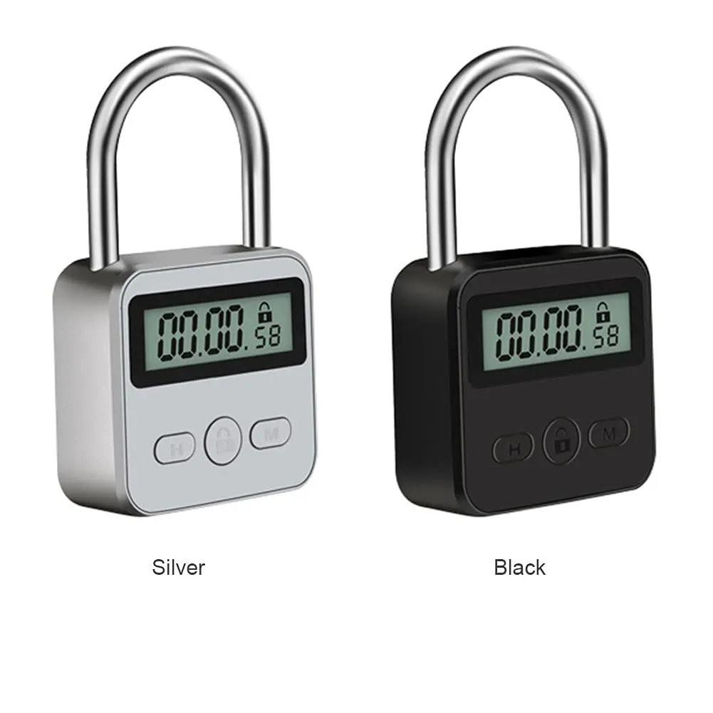 Tookie Metal Timer Lock with LCD Display, USB Rechargeable, 99 Hours Max Timing | Heavy Duty Electronic Time Out Padlock (Black) - view 6