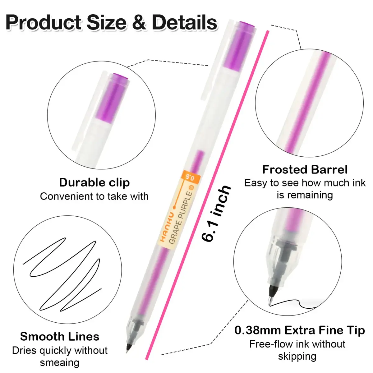 XSG Premium Gel Ink Pens, 24 Assorted Colors, 0.5mm Fine Point | Smooth Writing for Office & School - view 2