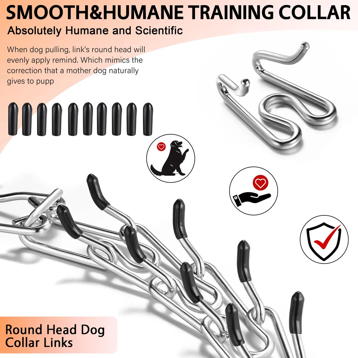 DEYACE Stainless Steel Prong Collar for Dogs with Quick Release Buckle, Adjustable Size (8.5"-10.5" Neck Girth) - view 3