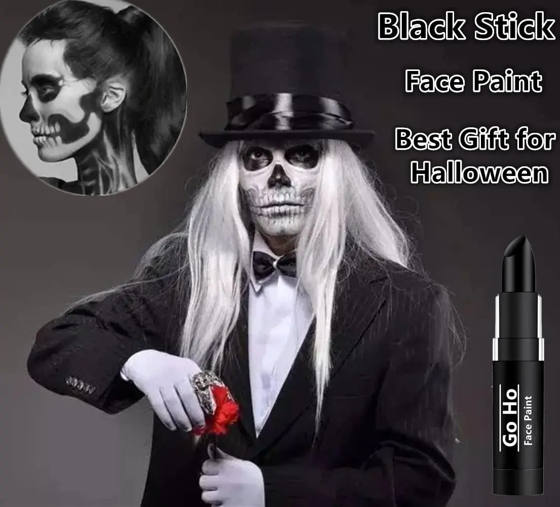 Go Ho Makeup Clown Black Cream-Blendable Stick | Face & Body Paint for SFX, Cosplay, Halloween - view 5