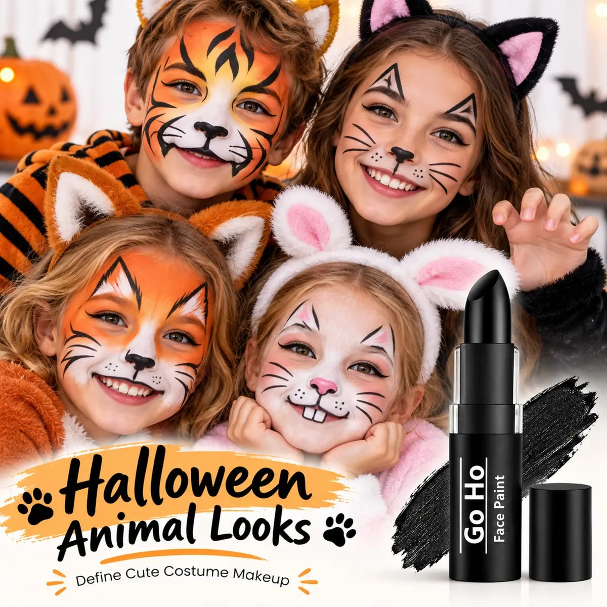 Go Ho Makeup Clown Black Cream-Blendable Stick | Face & Body Paint for SFX, Cosplay, Halloween - view 6