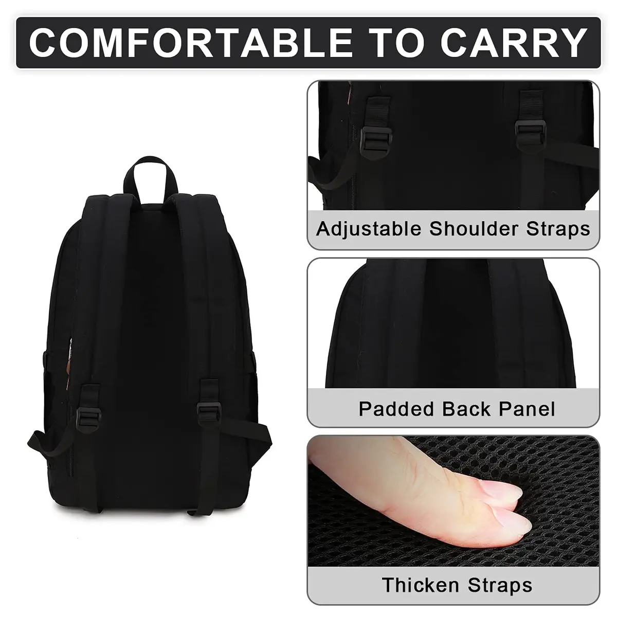 RAVUO School Backpack 15.6" Laptop Daypack for Teen Boys Girls Men Women | Water-Resistant, Anti-Theft, 10 Pockets - view 5