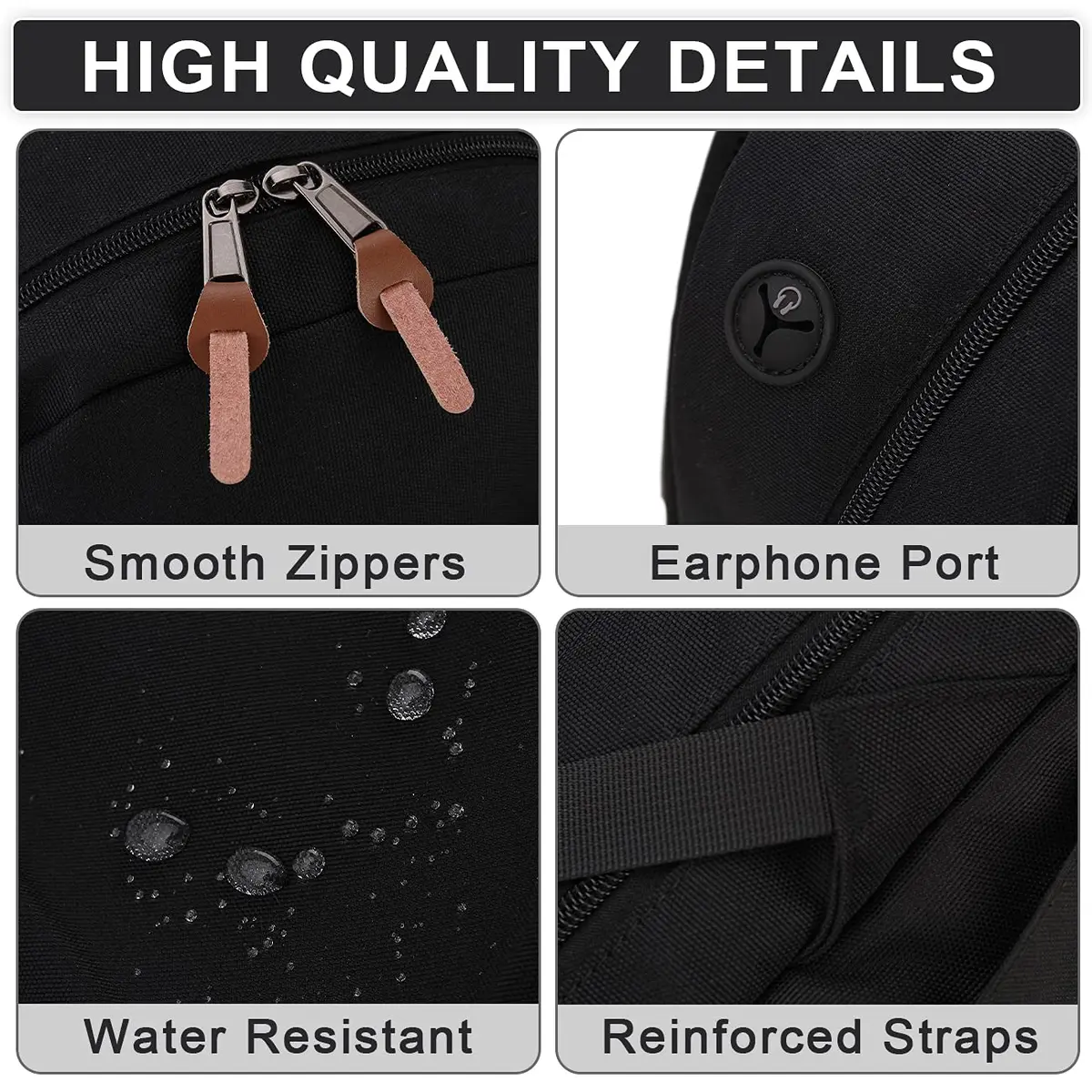 RAVUO School Backpack 15.6" Laptop Daypack for Teen Boys Girls Men Women | Water-Resistant, Anti-Theft, 10 Pockets - view 3
