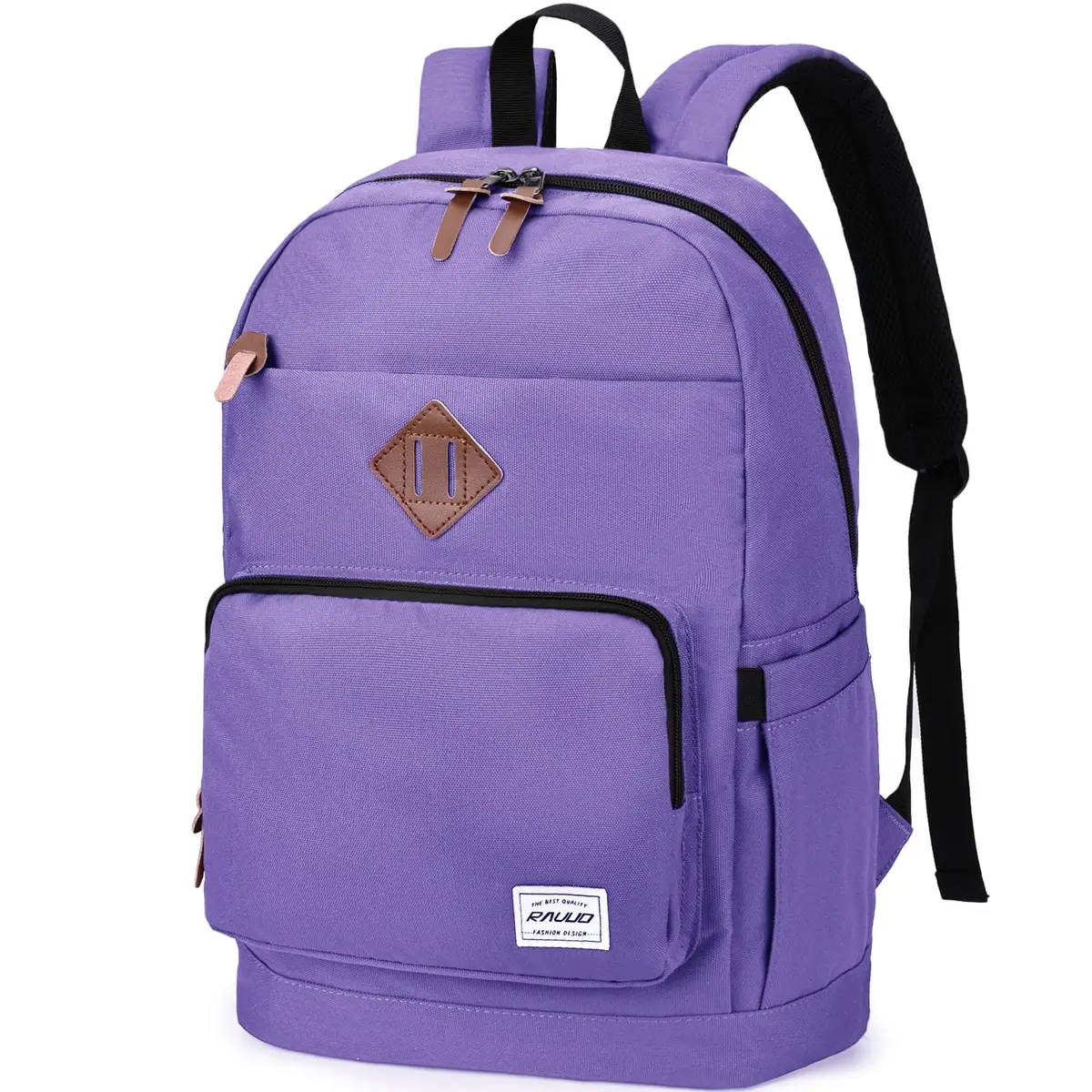 RAVUO School Backpack 19L Water Resistant 15.6" Laptop Bookbag with Anti Theft Back Pocket, Purple - main product image