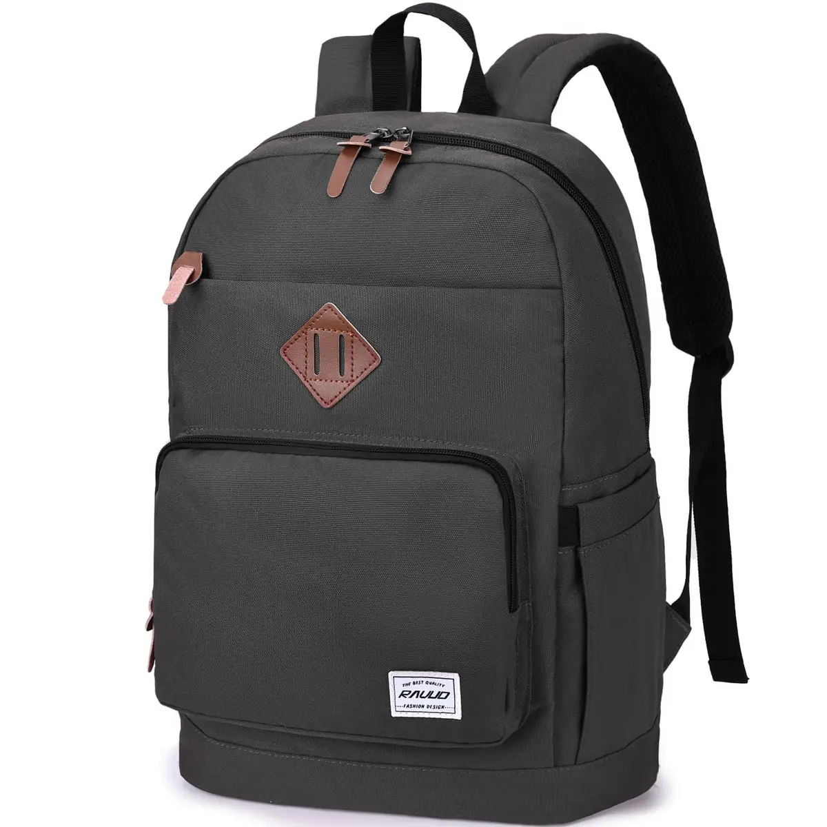 RAVUO School Backpack 19L Water Resistant 15.6" Laptop Bookbag with Anti Theft Back Pocket, Grey - main product image