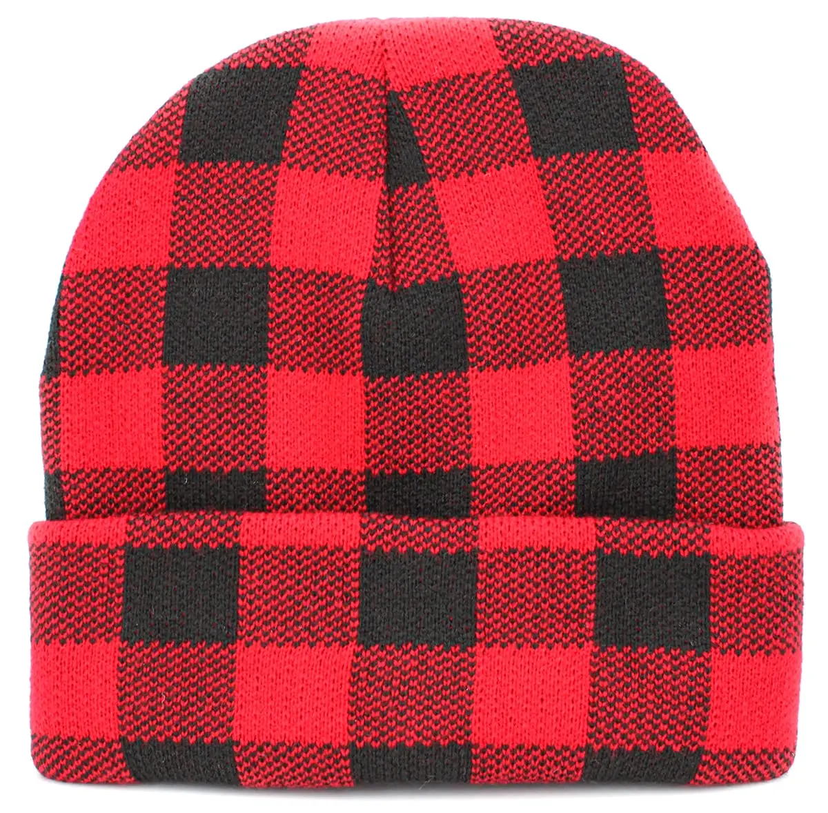 KBETHOS KBW-285 BLK-RED Classic Beanie Hat | Unisex Acrylic Knit for Cold Weather - main product image