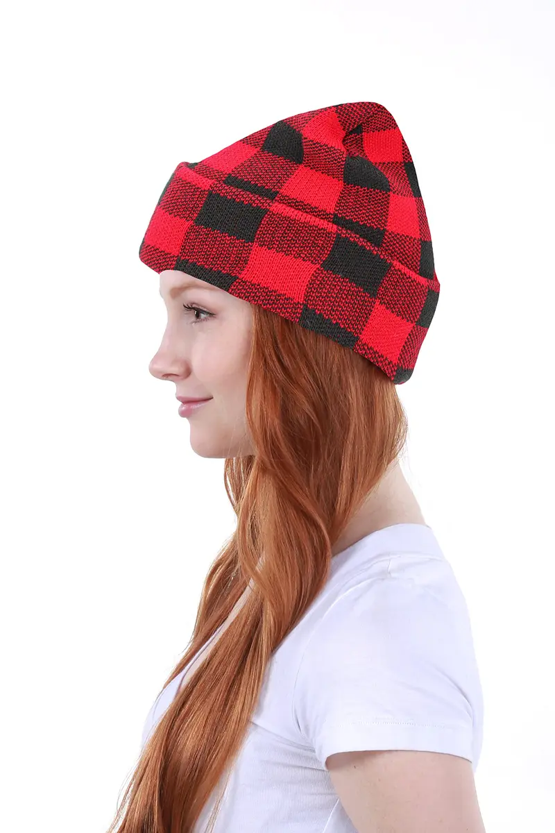 KBETHOS KBW-285 BLK-RED Classic Beanie Hat | Unisex Acrylic Knit for Cold Weather - view 2