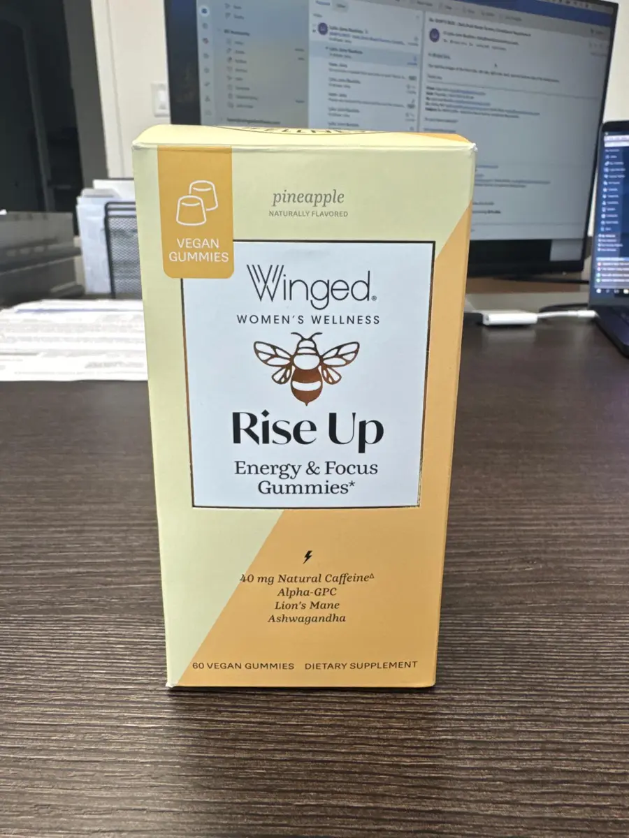Winged Wellness Rise Up, Energy & Focus Gummies for Women, 180 Gummies | Vegan Brain & Energy Support - view 2