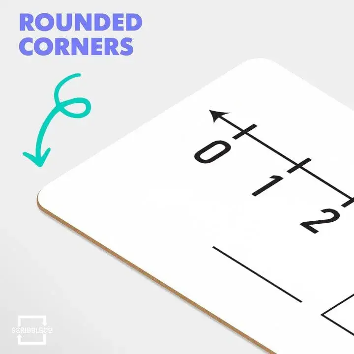 Scribbledo Dry Erase Number Line Board 12x4 Double Sided 10 Set with Erasers | Math Practice for Grades 1-5 - view 3