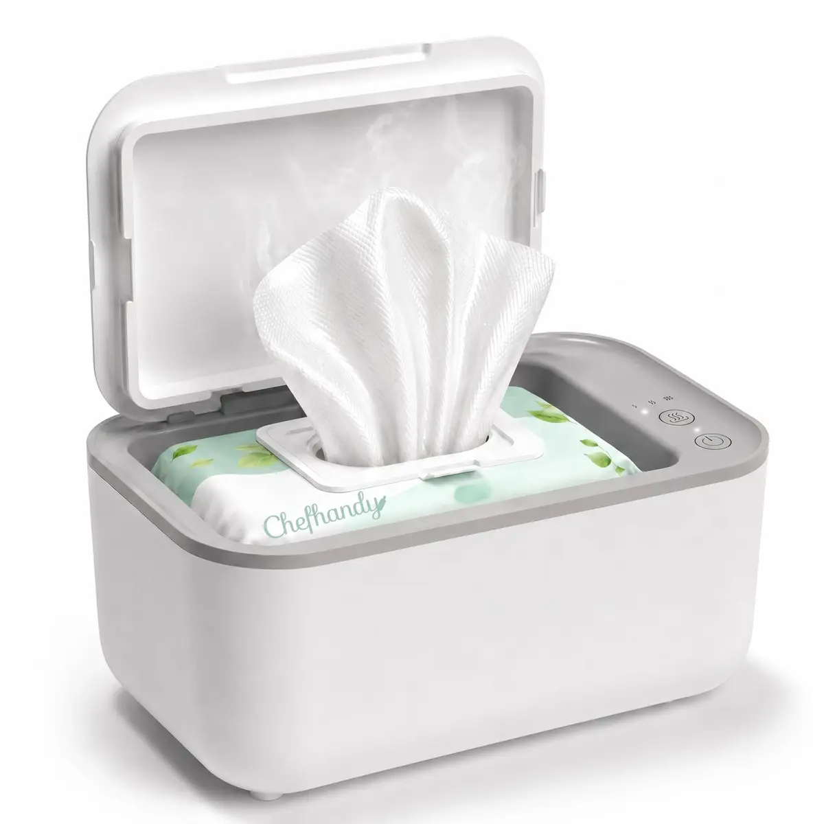 Chefhandy Baby Wipe Warmer with Surround Heating, Large Capacity, White | 200ml (7.9 x 4.8 x 3.5 Inch) - main product image