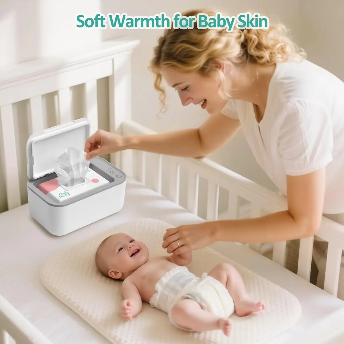 Chefhandy Baby Wipe Warmer with Surround Heating, Large Capacity, White | 200ml (7.9 x 4.8 x 3.5 Inch) - view 8