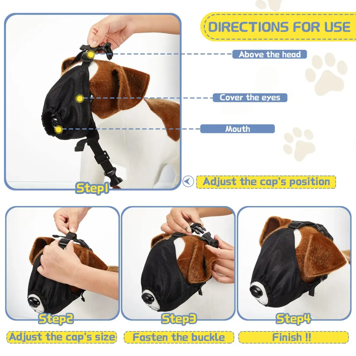 Xuniea Dog Calming Cap Blindfold Shading Large | Anxiety Eye Cover for Grooming & Travel - view 5