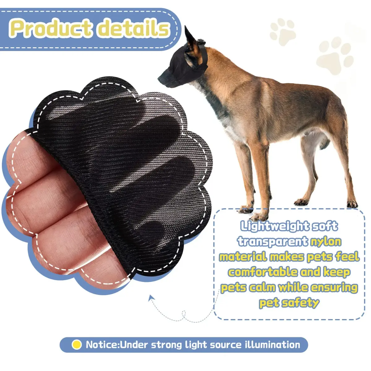 Xuniea Dog Calming Cap Blindfold Shading Large | Anxiety Eye Cover for Grooming & Travel - view 3