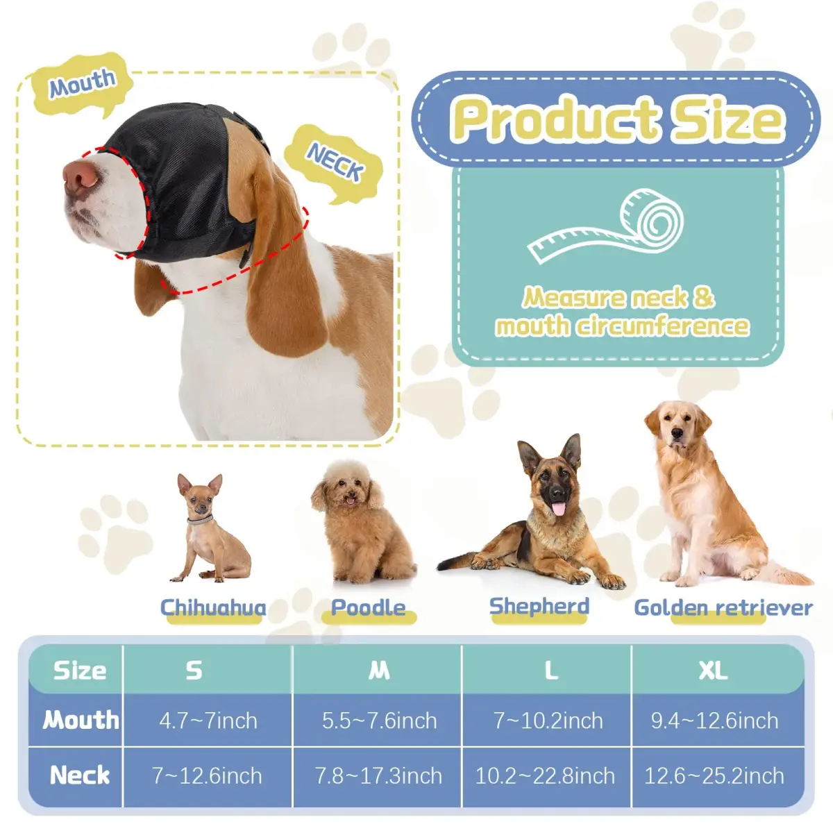 Xuniea Dog Calming Cap Blindfold Shading Medium | Anxiety Eye Cover for Dogs - view 2