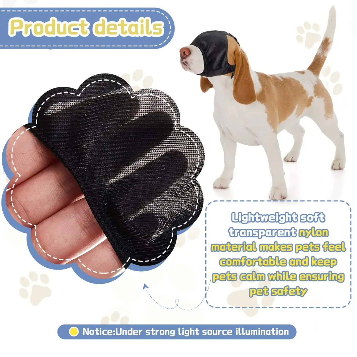 Xuniea Dog Calming Cap Blindfold Shading Medium | Anxiety Eye Cover for Dogs - view 3