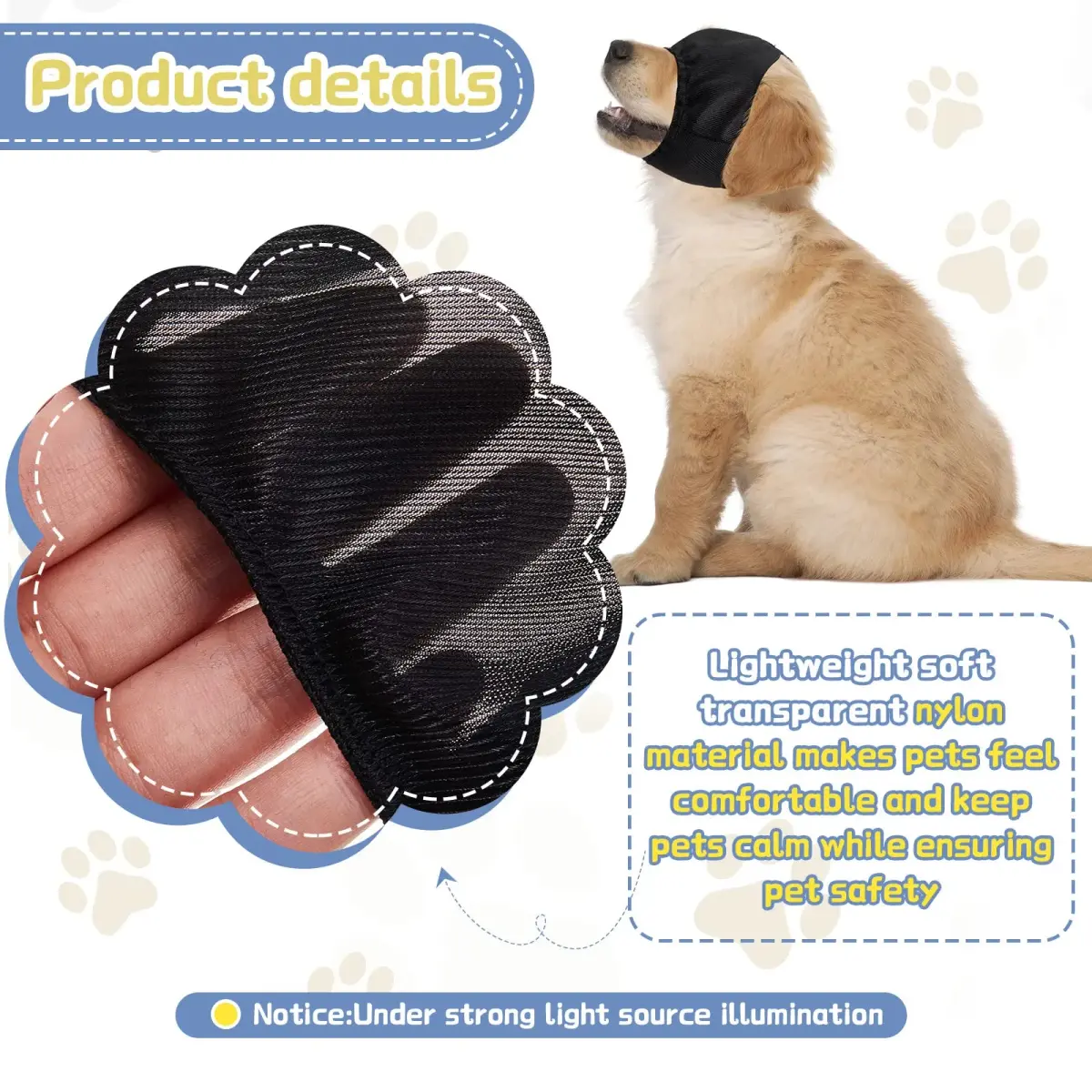 Xuniea Dog Calming Cap Small | Anxiety Eye Cover for Grooming & Thunderstorms - view 2