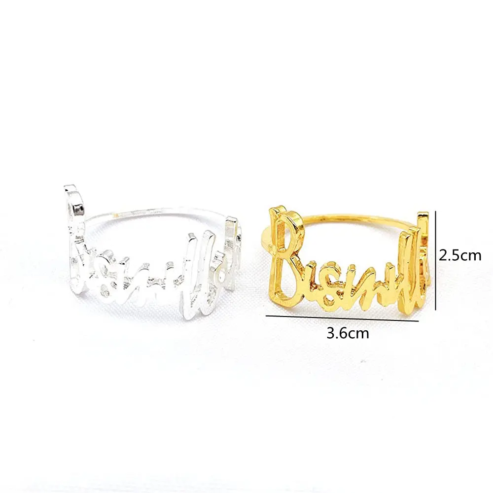 YODOOLTLY Gold 6 pcs Napkin Ring Set | Elegant Letter Metal Table Decor for Weddings & Ramadan - view 3