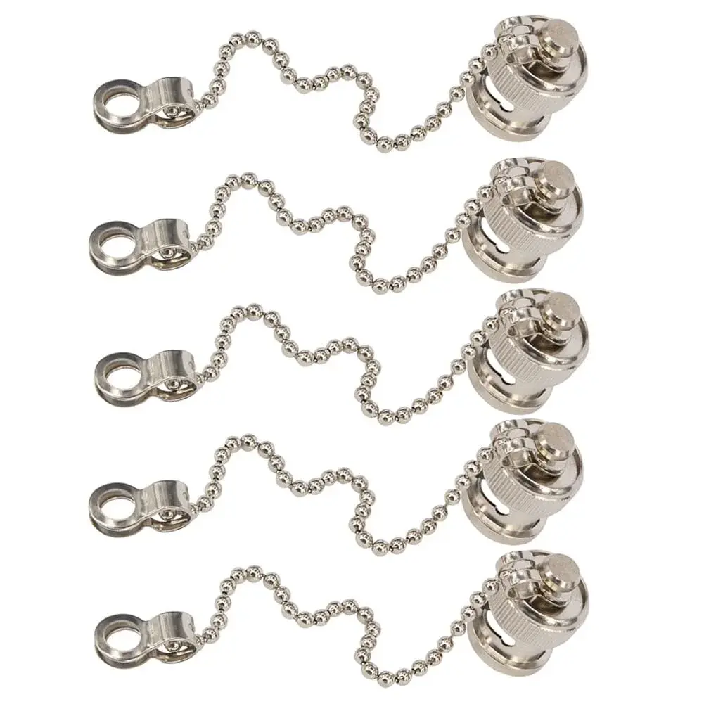 Boobrie BNC Dust Cap 5-Pack with Chain | Waterproof & Dustproof RF Coaxial Adapter Covers (13.7mm Diameter) - main product image