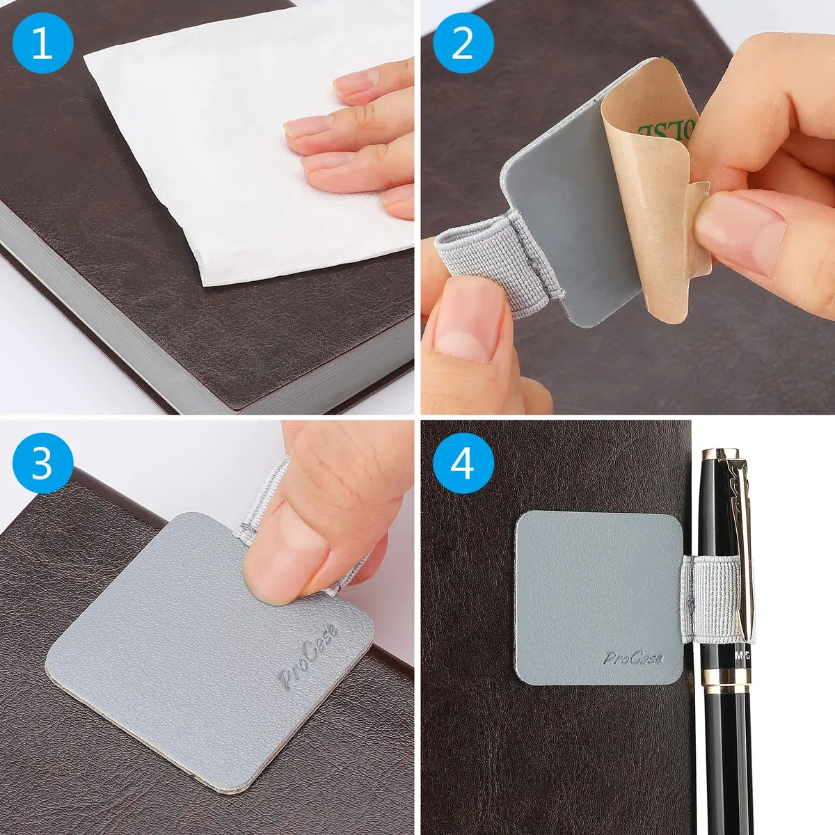 ProCase 5 Pack Pen Loop Holder for Notebooks & Tablet Case | Elastic Pen & Stylus Band Assorted Colors - view 6
