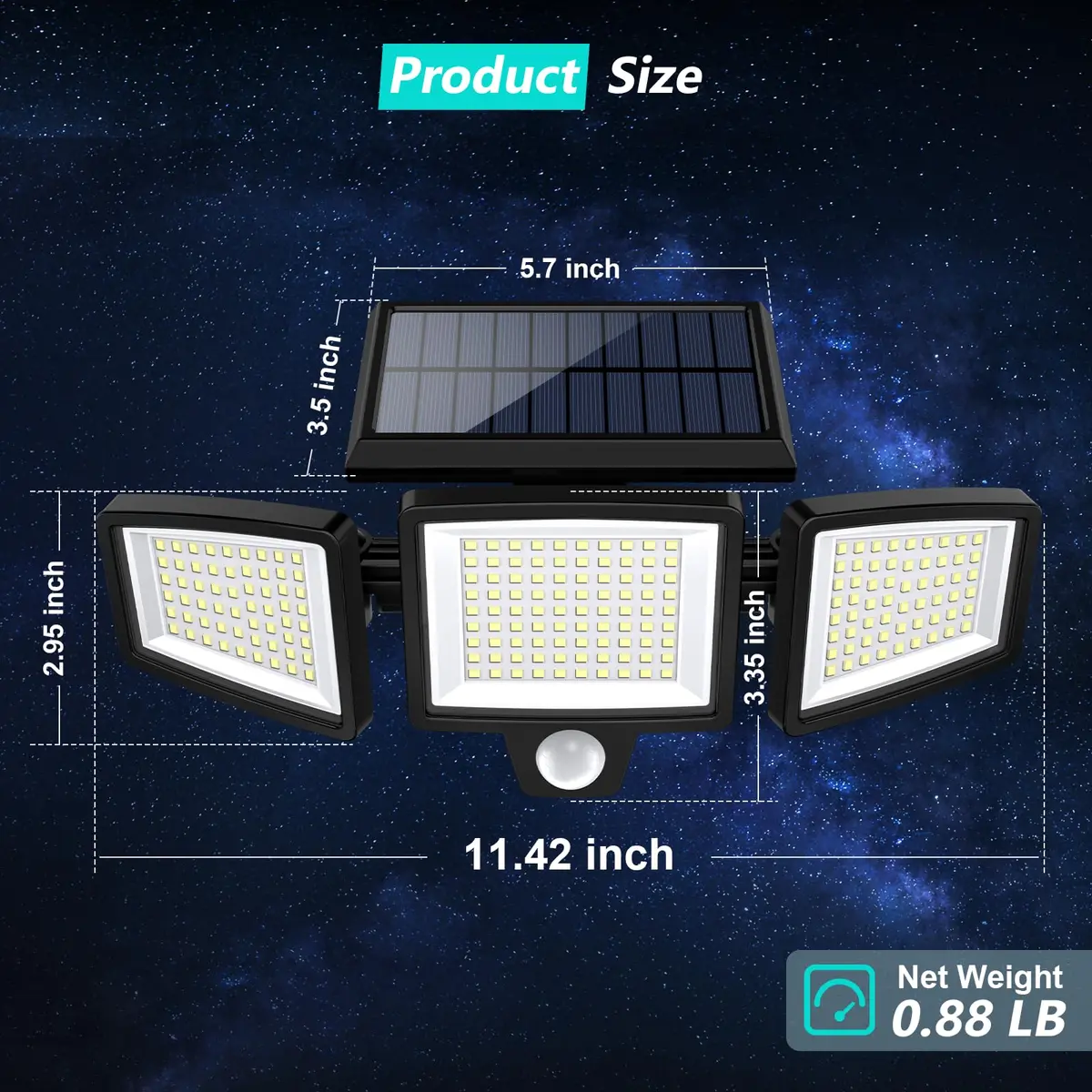 Tuffenough Solar Outdoor Lights 2500LM 210 LED | Waterproof Flood Wall Lights with Remote, 3 Modes, 2 Pack - view 3