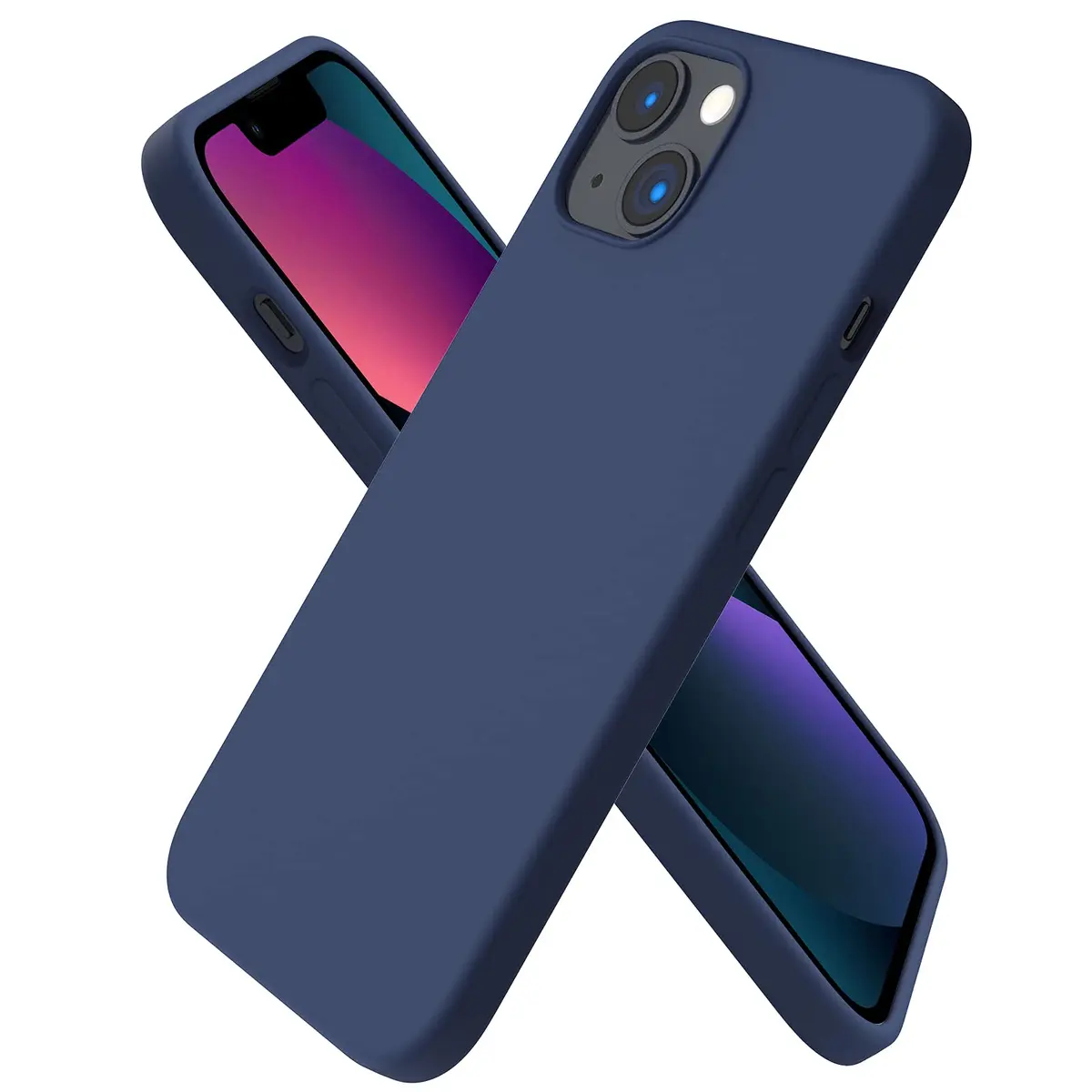 ORNARTO Liquid Silicone Case for iPhone 13 (6.1 inch) | Shockproof, Dustproof, Navy Blue - main product image