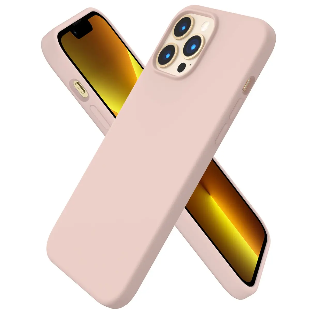 ORNARTO Compatible with iPhone 13 Pro Max Case 6.7" | Liquid Silicone, Full Cover, Pink - main product image