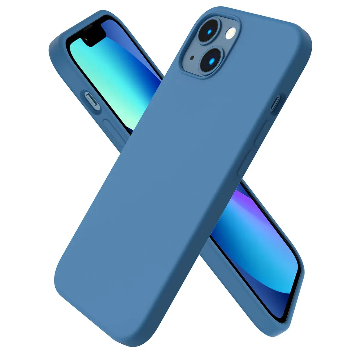 ORNARTO Slim Liquid Silicone Case for iPhone 13 (6.1-inch) | 3-Layer Full Coverage Soft Gel Protective Cover - main product image