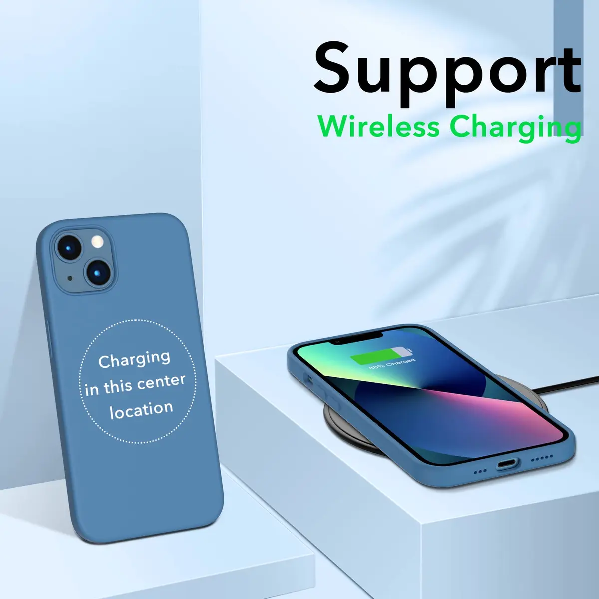 ORNARTO Slim Liquid Silicone Case for iPhone 13 (6.1-inch) | 3-Layer Full Coverage Soft Gel Protective Cover - view 5