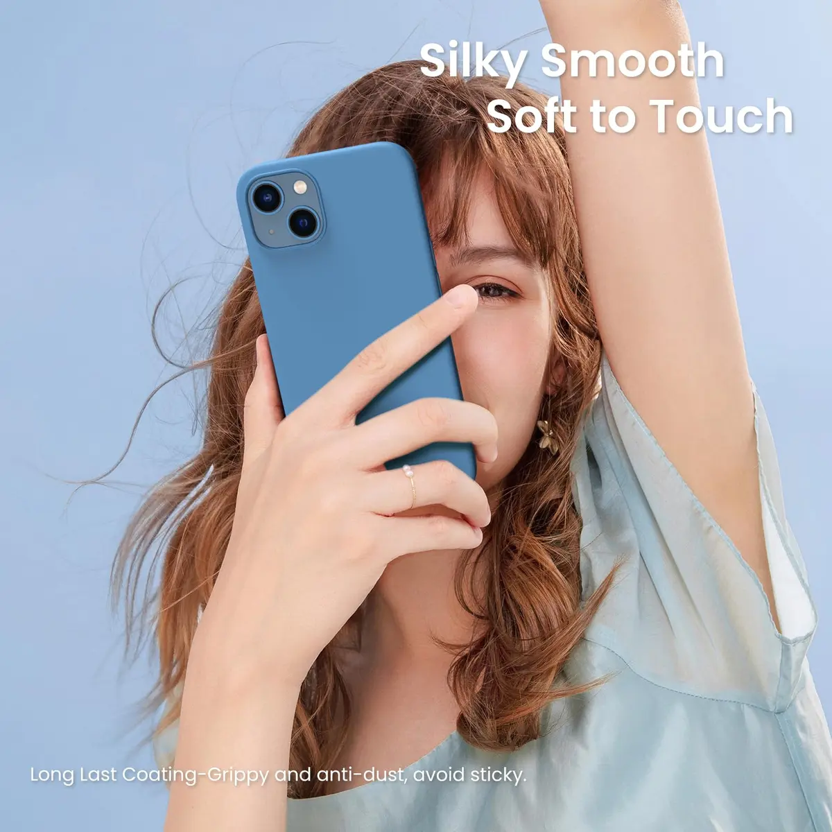 ORNARTO Slim Liquid Silicone Case for iPhone 13 (6.1-inch) | 3-Layer Full Coverage Soft Gel Protective Cover - view 6