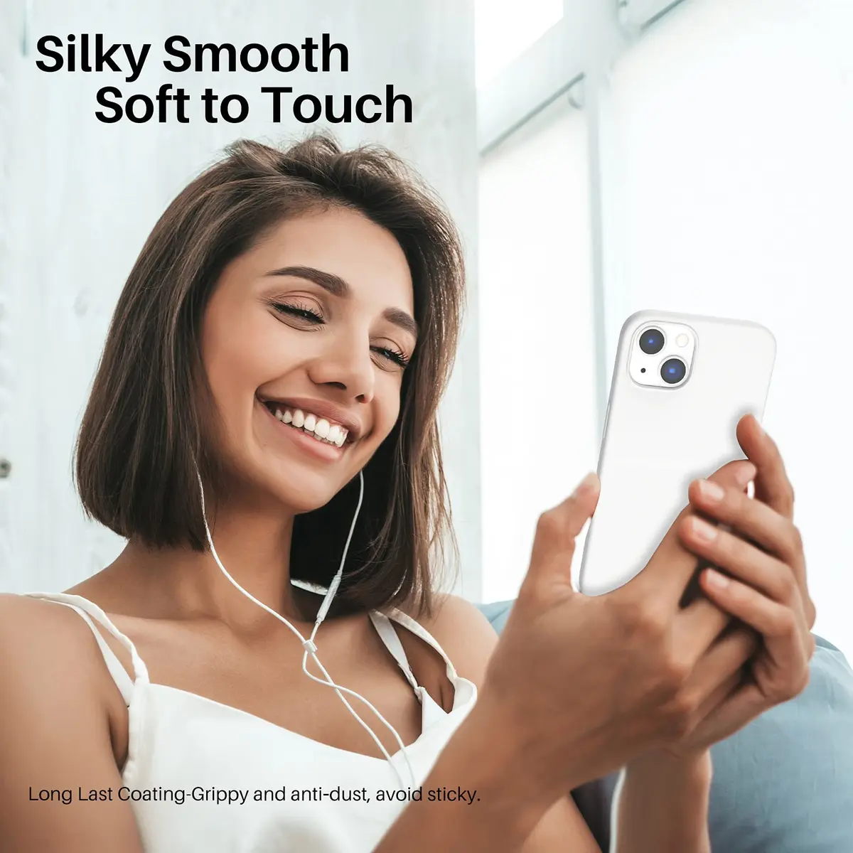 ORNARTO Liquid Silicone Case for iPhone 13 (6.1-inch), White | Shockproof, Slim Fit, Wireless Charging Compatible - view 6