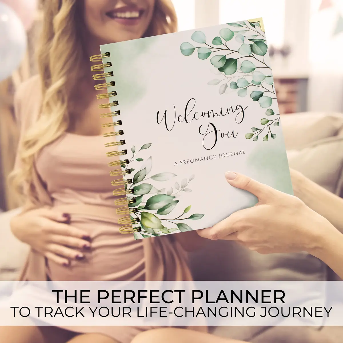 ZICOTO Pregnancy Journal and Memory Book with Stickers | 9x10 inches, 105 pages, Greenery design - view 8