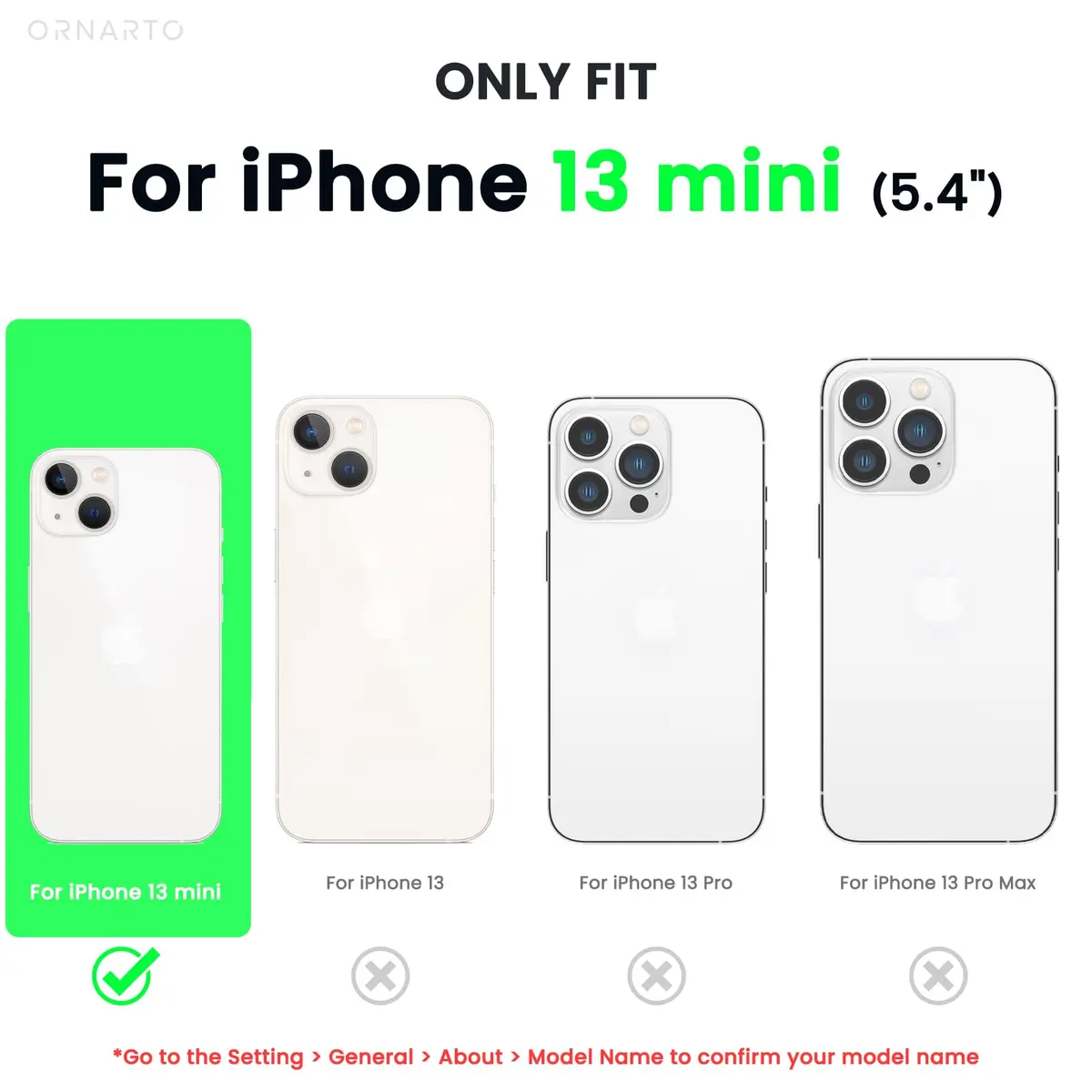 ORNARTO Liquid Silicone Case for iPhone 13 Mini (5.4 inches) | Shock-Absorbent, Smooth Touch, Microfiber Lining - view 2