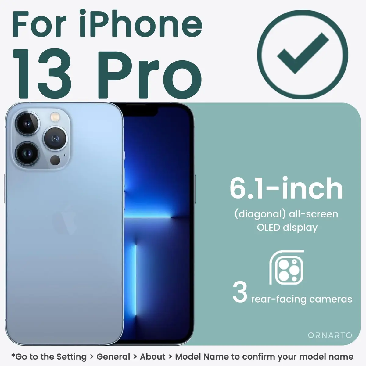 ORNARTO for iPhone 13 Pro Case, Slim Liquid Silicone, Cactus | Shockproof, Dustproof & Easy to Clean - view 2
