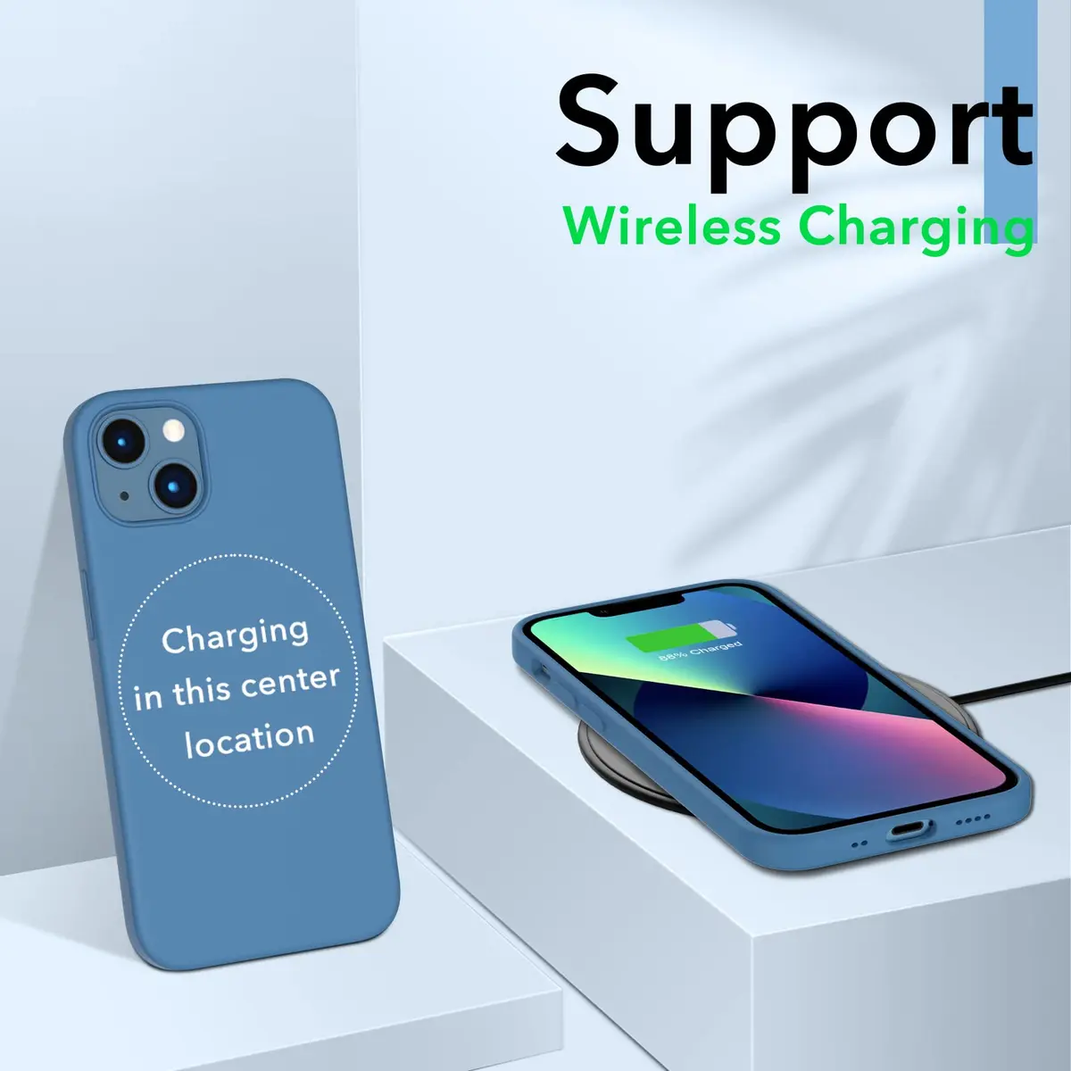 ORNARTO Compatible with iPhone 13 Mini Case, Slim Liquid Silicone 5.4 inch | Full Coverage, Microfiber Cushion, 3 Layers, Blue - view 5
