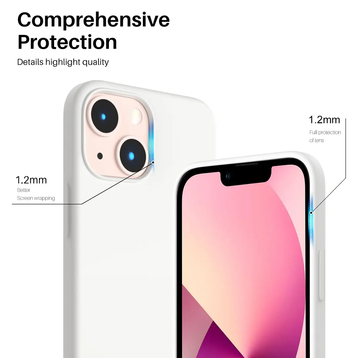 ORNARTO Liquid Silicone Case for iPhone 13 Mini (5.4 inches) | SGS Drop-Tested, Microfiber Lining - view 4