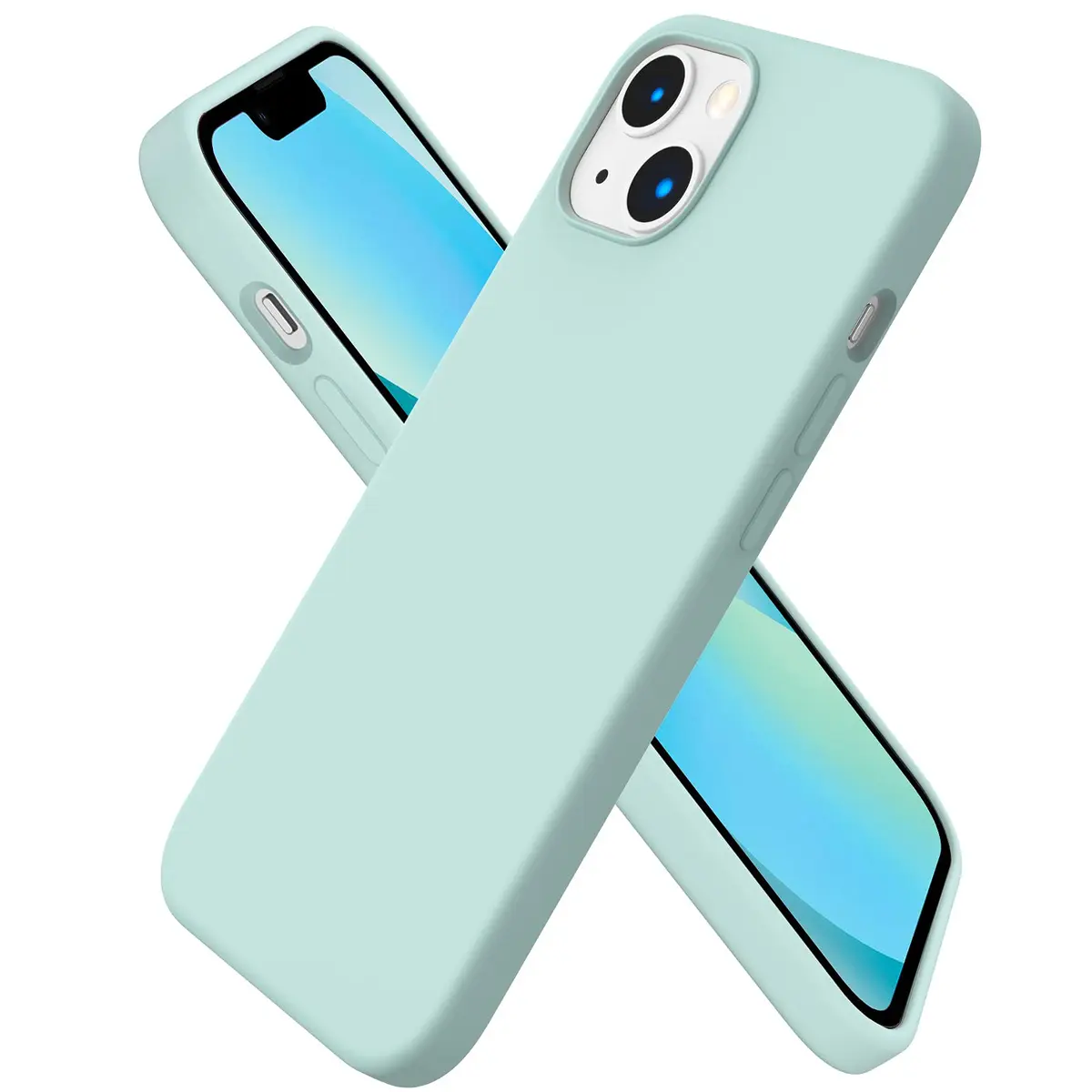 ORNARTO Liquid Silicone Case for iPhone 13 (6.1 inch) | Mint Green, Slim Fit, Shockproof - main product image