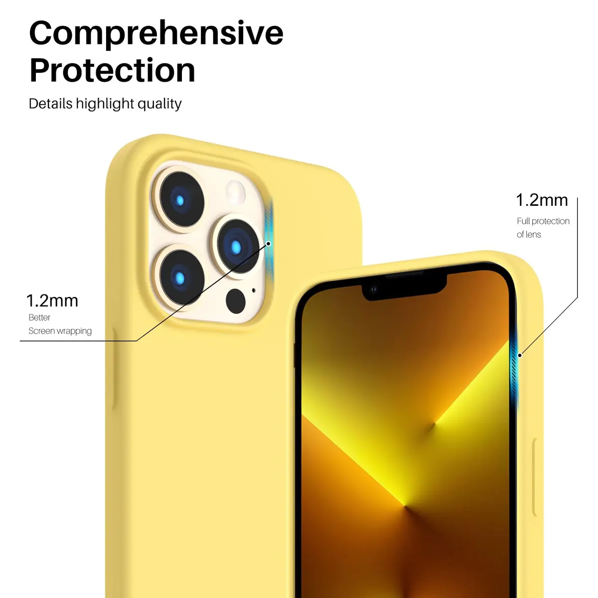 ORNARTO Liquid Silicone Case for iPhone 13 Pro 6.1-inch | Slim Fit, Smooth Touch - view 4