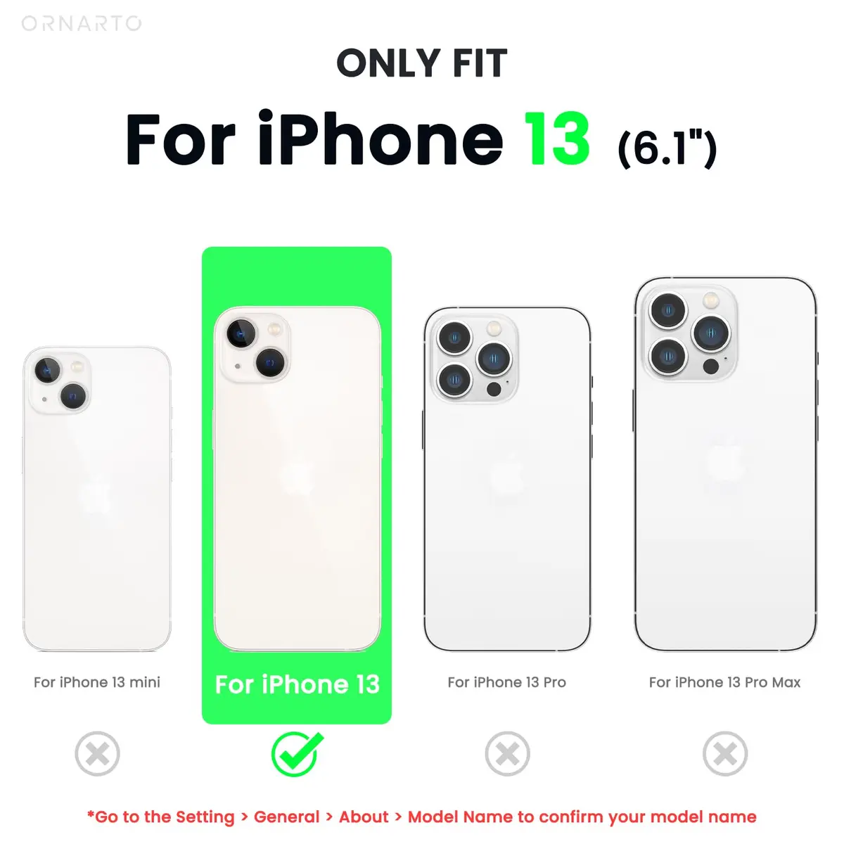 ORNARTO Liquid Silicone Case for iPhone 13, Red | Shockproof & Dustproof, 6.1 inch - view 2
