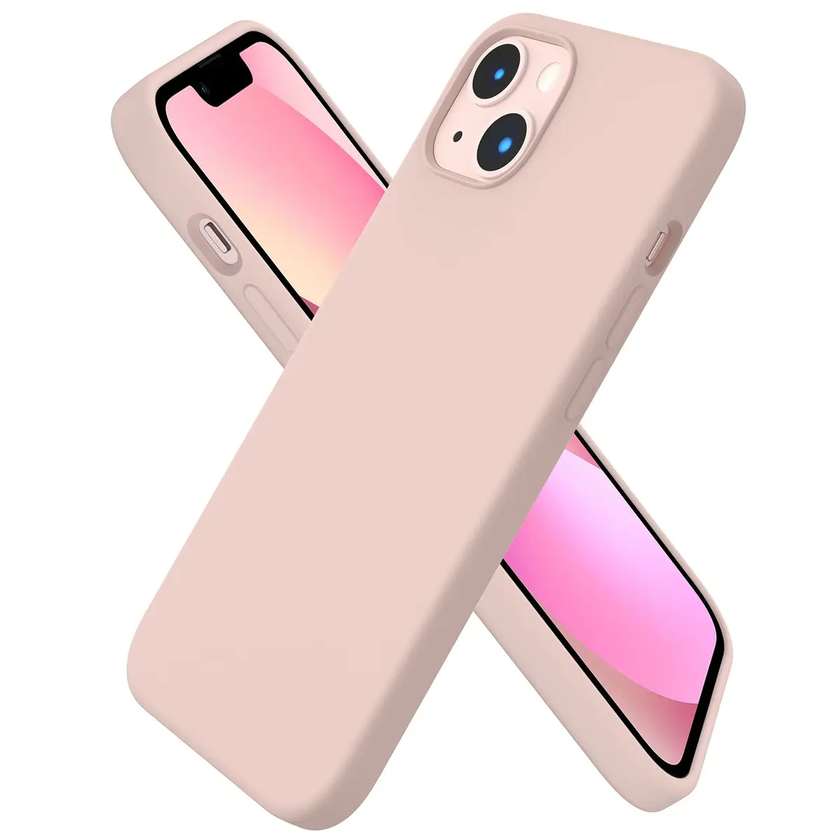 ORNARTO Liquid Silicone Case for iPhone 13, Sand Chalk Pink | Shockproof & Dustproof - main product image