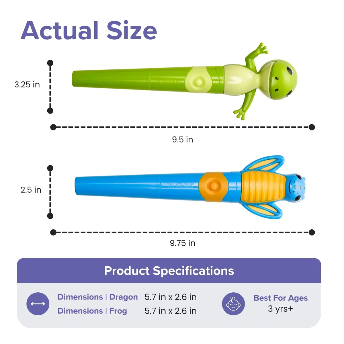 TalkTools Jiggler Oral Motor Tool Set for Kids - Vibration Sensory Awareness for Jaw & Lips, Speech & Feeding Aid | Dragon & Frog, Set of 2 (Blue & Green) - view 4